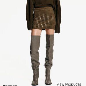 NWT H&M Edition A/W 2024 Rhinestone Embellished Mini Skirt Size 14